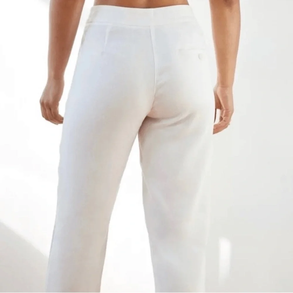 Aritzia Wilfred White Linen Cuffed Drawstring Pants Trousers Size Small